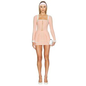 Nana Jacqueline Kelli Knit Set in Peach Small New Womens Skirt Top Outfit